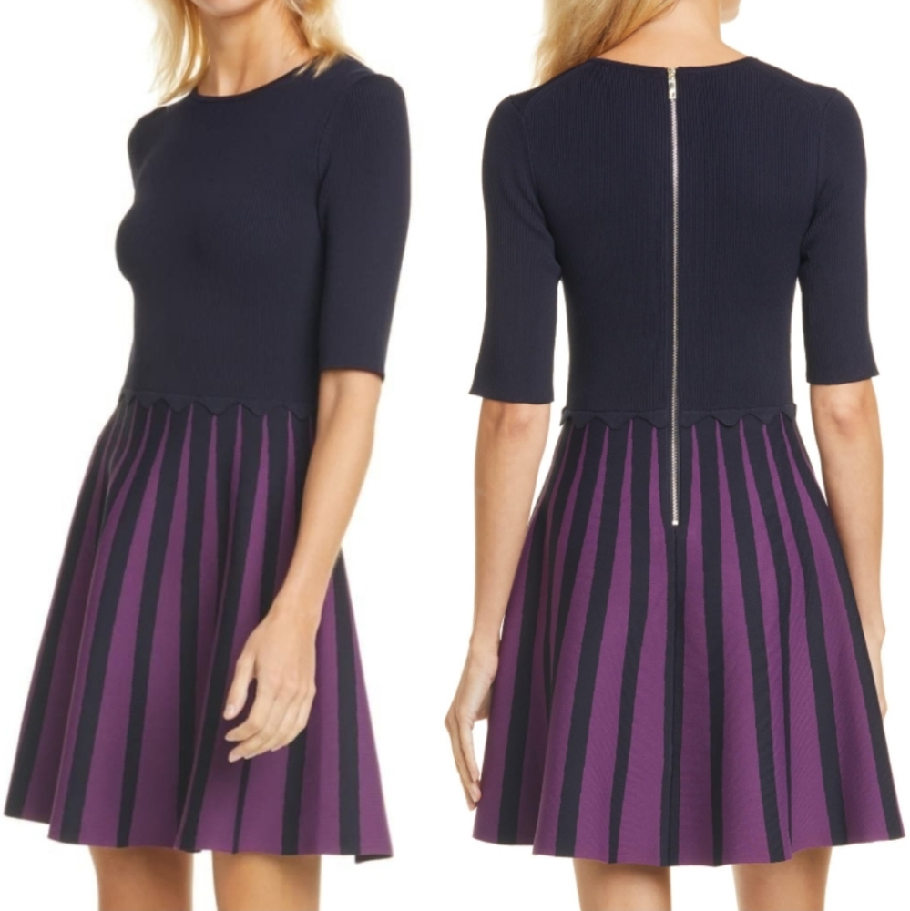 🔥LAST 1🔥NWT TED BAKER KNIT SKATER DRESS - Picture 3 of 10